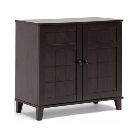 Glidden Dark Brown Wood Modern Shoe Cabinet Short