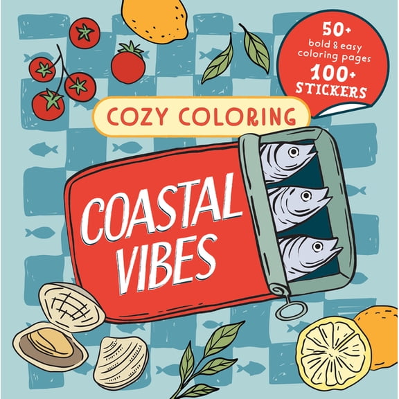Cozy Coloring Cozy Coloring Coastal Vibes: With Stickers, (Paperback)