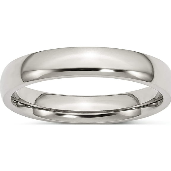 Stainless Steel Polished 4mm Half Round Band (Size 6) Made In China sr19-6