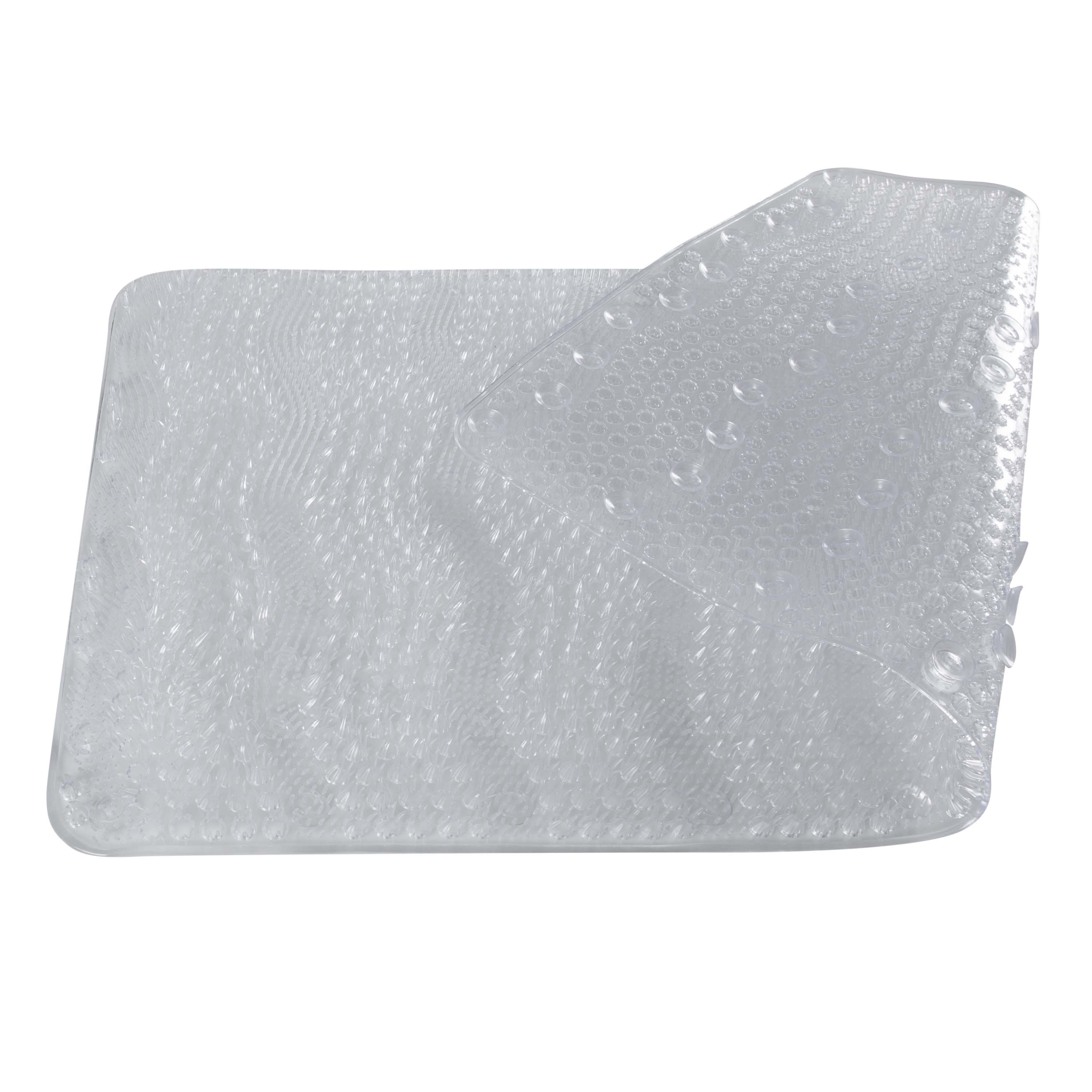 Bath Bliss Non-Slip Textured Grass PVC Bath Mat in Clear