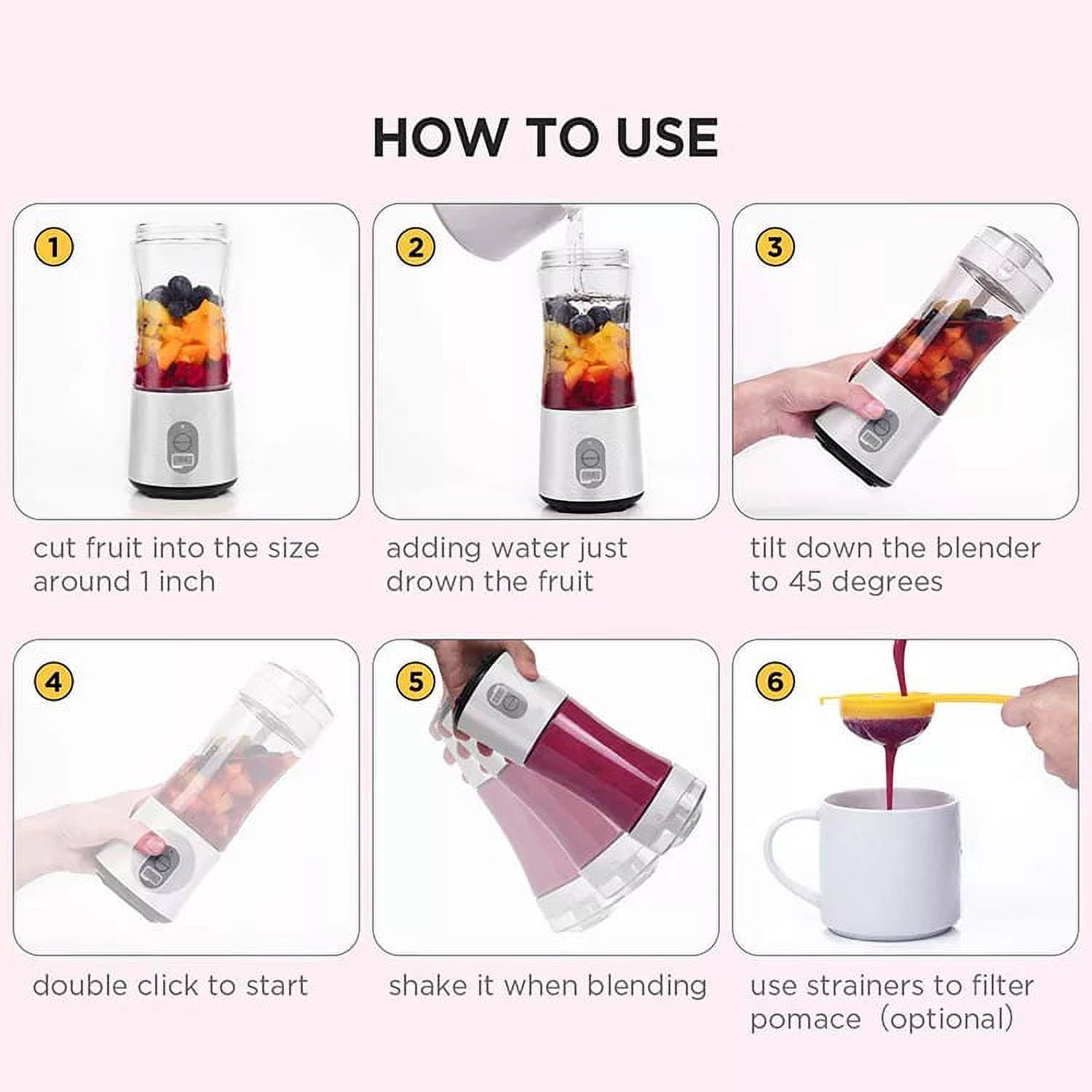 Personal Blender for Smoothies and Shakes, BPA free, 13.05 oz, Strong Blending Power- Kr8 Blend Christmas Gift