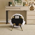 thumbnail image 4 of Ktaxon Vanity Makeup Chair with Teddy Velvet, Shell Design Accent Desk Chair with Lumbar Pillow and Gold Legs, Office Seating for Women White, 4 of 9