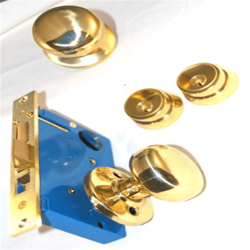 Polished Brass Double Cylinder Deadbolt Mortise Lock with Flat Ball