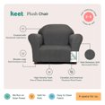 thumbnail image 4 of Plush Keet Children's Chair Charcoal, with accent pillow, 4 of 6