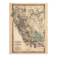 thumbnail image 6 of 1876 Map of California - Vintage Map Wall Art - Map of California Poster - Southern Pacific Railroad Railway - Old Map of California - California Wall Map, 6 of 8