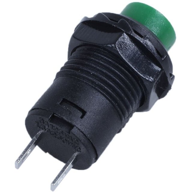 1 x 12 mm Cerradura de pestillo para coche, barco, botón de encendido/apagado 125 V 250 V Verde