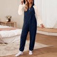 thumbnail image 2 of FRSASU Combinaison Ultra Confortable pour Femmes, Pyjama à Capuche avec Fermeture Éclair, Tenue de Maison, Marine m(m), 2 of 6