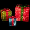 thumbnail image 3 of Northlight Lighted Gift Box Outdoor Christmas Decoration - 10" - Multicolor -Set of 3, 3 of 6