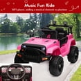 thumbnail image 6 of Luku 12V Kids Ride-On Truck with 3 Speed Control - Music & LED Lights, Perfect for Ages 3+, Pink, 6 of 8