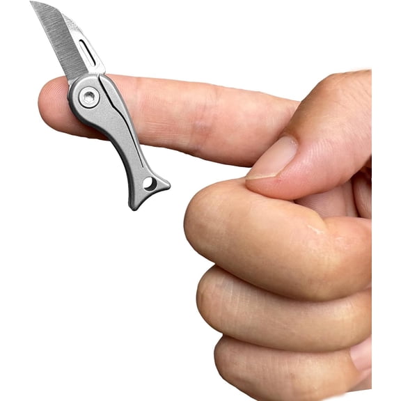 ABCISI Titanium Alloy Small Pocket Knife with 5Cr13 Steel Blade for Women and Men, Mini Folding Knives, Cute EDC Box Cutter, Easy to Carry and Great for Camping, Hiking and Survival