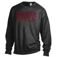 thumbnail image 2 of Men's ComfortWash Black Temple Owls Garment Dyed Fleece Crewneck Pullover Sweatshirt, 2 of 3