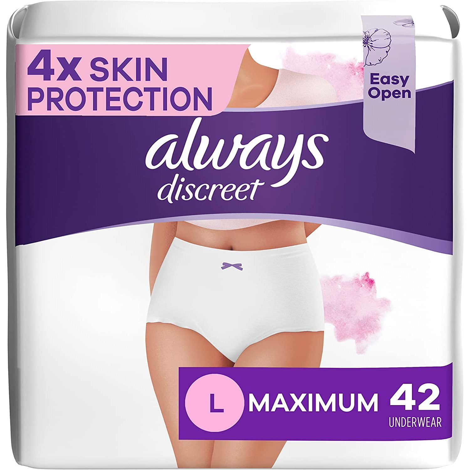 Always Discreet for Sensitive Skin Underwear L Plus Absorbency Four