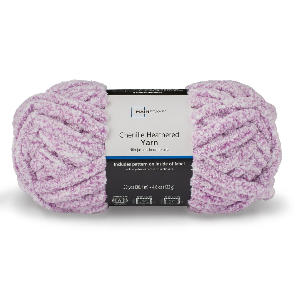 Mainstays Chenille Heathered Yarn, Multiple Colors, 33 Yards