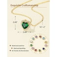 thumbnail image 6 of FindChic 2 Carat Created Emerald - May Birthstone Elegant Necklace for Women, 14K Gold Plated Heart Shaped Pendant Necklace Birthday Graduation Jewelry Gifts Mom Daughter Wife Lady, 6 of 9
