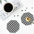 thumbnail image 4 of Vsdgher Checkerboard With Snowflake 1 Leather Coasters for Drinks, Durable Drink Coasters 4 Set for Tabletop Protection, Luxurious Home Décor and Housewarming Gift-Octagon, 4 of 6