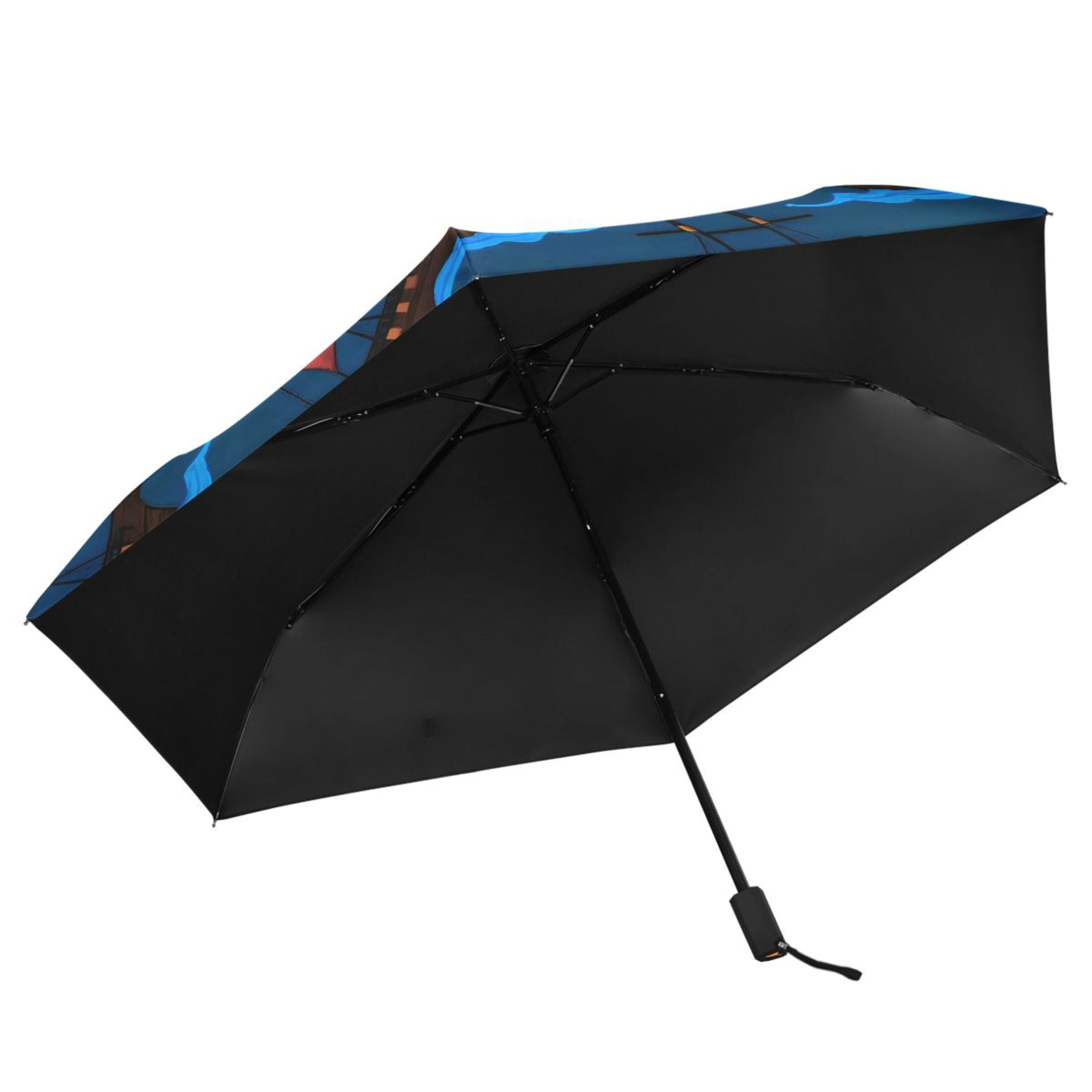 ALAZA Skulls UPF 50+ Compact Folding Umbrella for Rain Travel Umbrella Packable