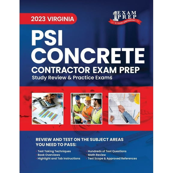 2023 Virginia PSI Concrete Contracting Exam Prep: 2023 Study Review & Practice Exams (Paperback) by Upstryve Inc