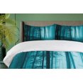 thumbnail image 4 of Ambesonne Teal Duvet Cover Sets, Foggy Dark Country Forest, 2-Queen, Teal, 4 of 7