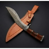 AJSANITY 16" FULL TANG DAMASCUS Fixed Blade BOWIE Hunting SURVIVAL Knife GURKHA KUKRI KNIFE