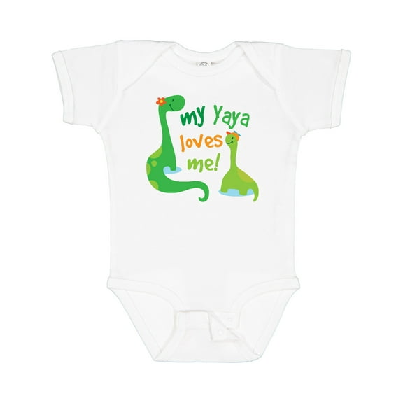 Inktastic My Yaya Loves Me Grandson Dinosaur Boys Baby Bodysuit