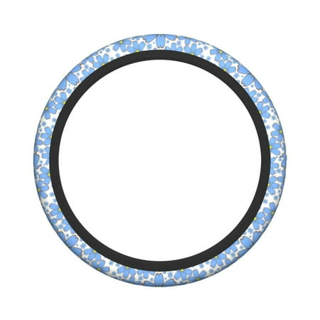 XMXY Car Steering Wheel Cover, Background Blue Floral Non-Slip Jeep Truck Universal Elastic Steering Wheel Protector 15 inch