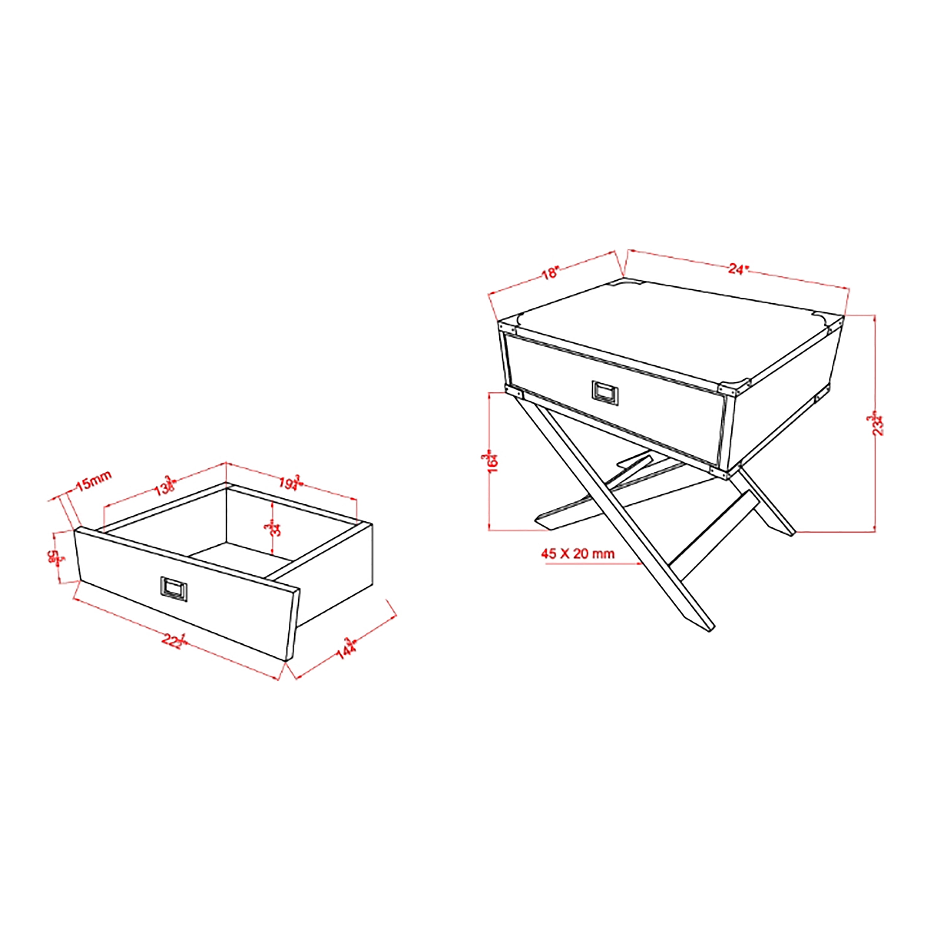 Furniture of America Sienna 1-Drawer Wood Black End Table