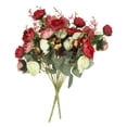 thumbnail image 1 of Uxcell 7 Ramas 21 Cabezas Flor de Seda Artificial Mini Rosa con Tallo para Decoración, Rojo 2 Paquete, 1 of 6