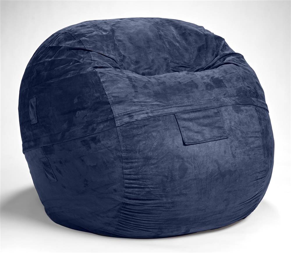 Bean Bag Chair with Removable Cover in Navy Blue