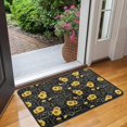 thumbnail image 2 of Black Sunflower Word Pattern Door Rugs,Washable Non Slip Door Mats Indoor,Decorative Door Mats,Entry Mat Indoor for Entrance,Bedroom,Kitchen,Bathroom,30"x17", 2 of 6