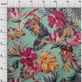thumbnail image 3 of oneOone Cotton Poplin Dusty Teal Green Fabric Floral & Leaves Diy Clothing Quilting Fabric Print Fabric By Yard 42 Inch Wide, 3 of 6