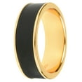 thumbnail image 2 of Gold Plated Sterling Silver Black Enamel Thick Band Ring for Women - Size 8, 2 of 5