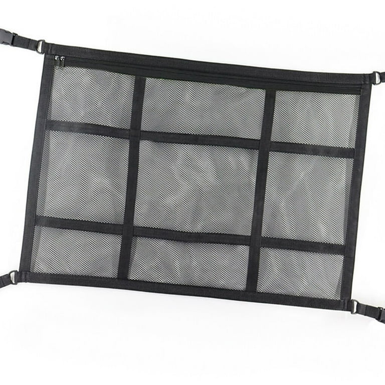 Upgraded Car Ceiling Cargo Net Pocket (Bear More Weight and Droop Much Less), Car Camping Storage Bag SUV Accessories, Car Roof Storage Organizer for
