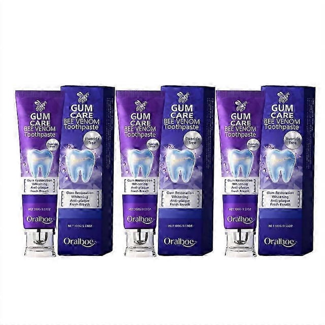 1-3X Bee Venom Toothpaste for Gum Restoration, Purple Teeth Whitening Toothpaste for Sensitive Teeth, Anti-plaque -Breath Fresheners - 100g