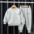 thumbnail image 2 of Mercatoo Toddler Ribbed Tops Pants Outfits 2pc Fall Pullover Sweater Joggers Sweatpants Sets Baby Boys Warm Fle𝐞ce Clothes, 2 of 4