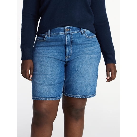 Terra & Sky Women's Plus Size Bermuda Shorts, 9" Inseam, Sizes 16W-26W
