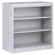 Sandusky Welded Steel Freestanding Bookcase Storage Cabinet, Dove Gray