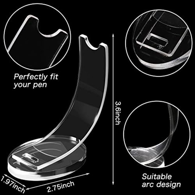 2 Pieces Acrylic Pen Holder Display Stand Pencil Display Holder Fountain Pen Ballpoint Pen Display Rack (Black)