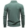 thumbnail image 4 of USNSM Quarter Zip Pullover Men Solid Color Golf Jacket Fleece Lined Long Sleeved Stand Up Collar Pullover Fall Bottom Sweatshirt Green M, 4 of 5