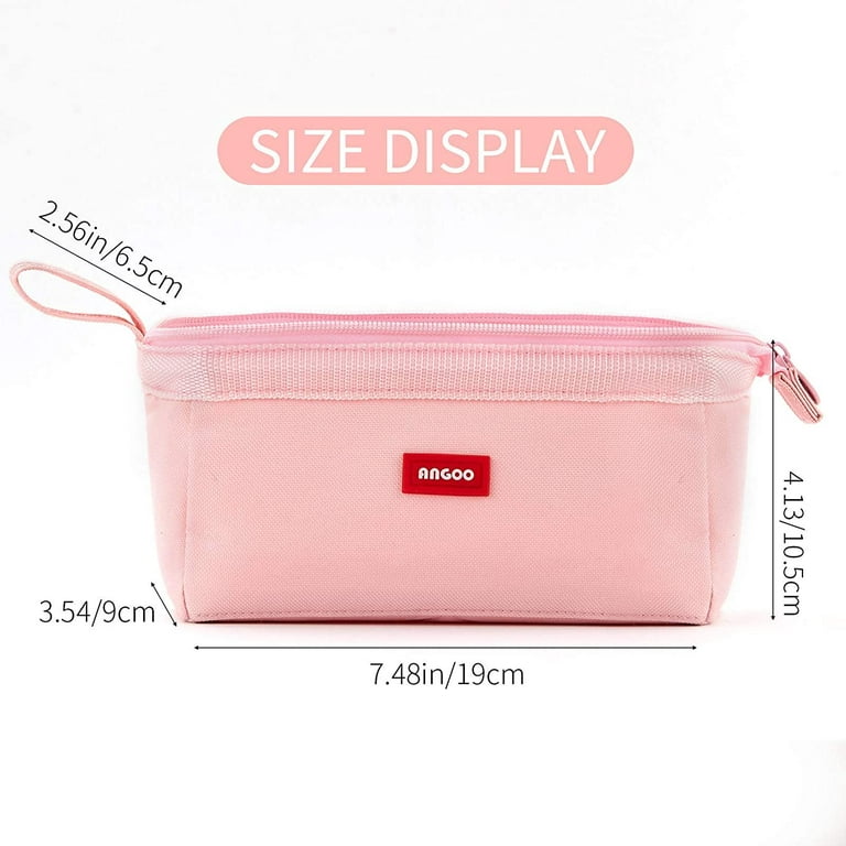 CICIMELON Pencil Case Large Capacity Pen Pouch Multifunctional Pencil Bag  for School Students Teen Girls Office Women Adult (Light Pink) 