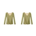 thumbnail image 4 of Jumpingount Camisa térmica Ropa interior de invierno Ropa de abrigo Multicolor Moda Lavable Top Lencería larga Artesanía Suavidad Verde Verde SG 2piezas, 4 of 6