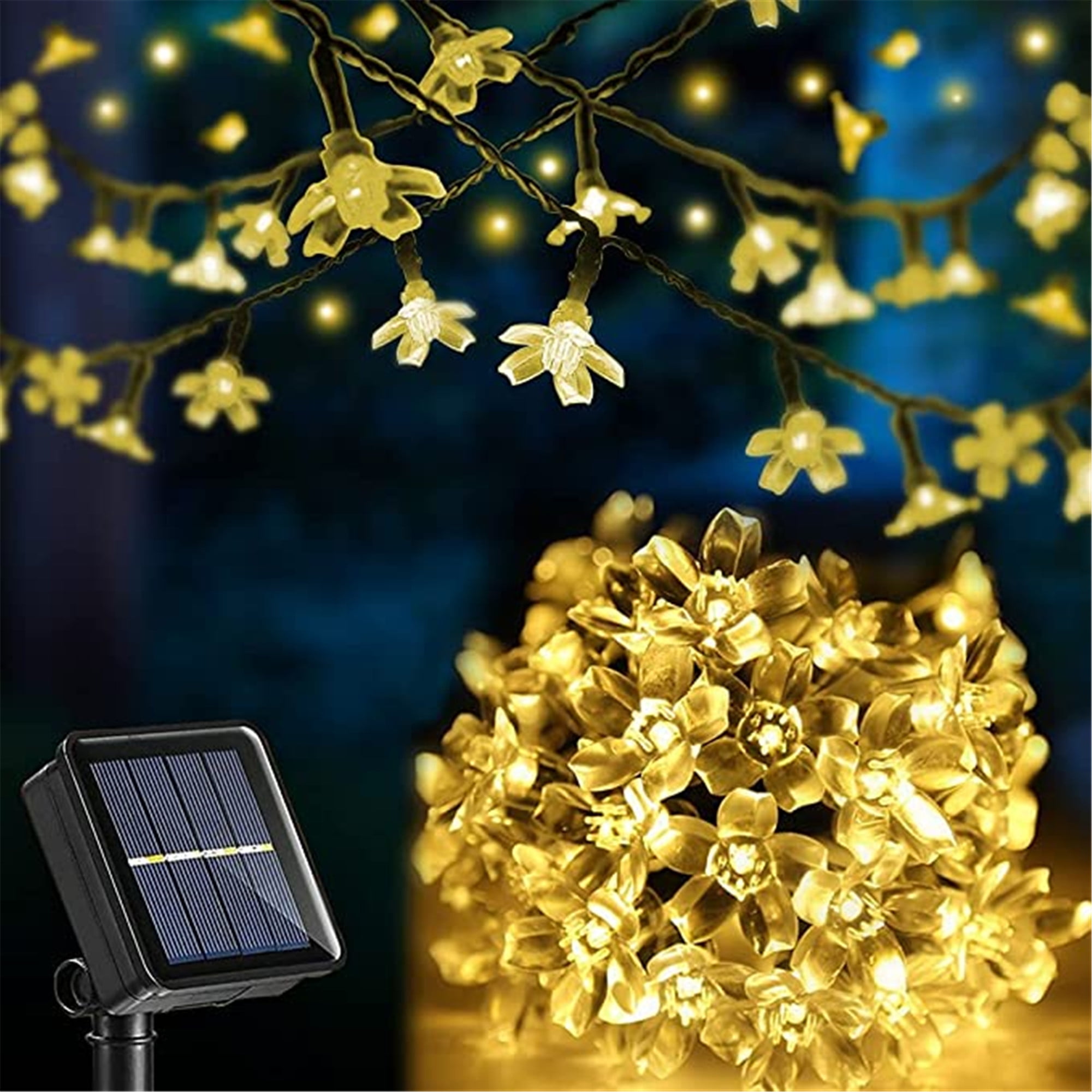 Solar Garden String Lights,100 LEDs Solar Cherry Blossoms String Lights