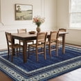 thumbnail image 2 of Garvee 8'x10' Modern Bordered Area Rug Vintage Floral Rug with Non Slip Backing, Soft Washable Accent Carpet for Living Room Bedroom Home Office, Blue, 2 of 8