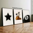 thumbnail image 4 of 3Pc Trendy 8 Ball Canvas Wall Art Star Poster Urban Street Modern Wall Decor Print For Home Living Room Bedroom Set of 3, 4 of 6