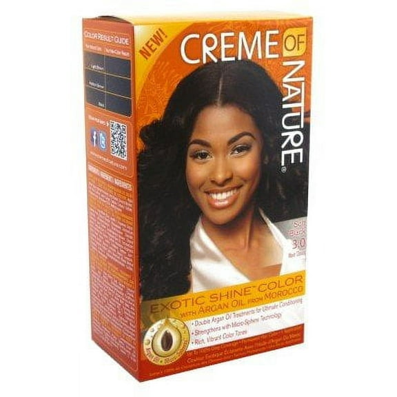 Creme of Nature Exotic Shine Color, Soft Black, 3.0 Fluid Ounce (Pack of 6)