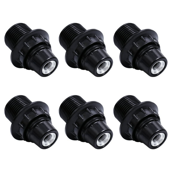 ROSENICE E14 Lamp Holder Black Plastic Selflocking Light Socket for Home Use E14 Bulb Socket 6 Pieces