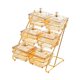 thumbnail image 1 of Cuencos para servir con tapa y rejilla metálica Cuencos extraíbles para refrigerios Multicapa divididos ámbar, 1 of 9