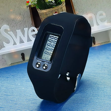 Pedometer Silicone Running Wristwatch Multi-functional Electronic Sports Bracelet with LCD Display Screen
