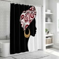 thumbnail image 6 of Boho Bathroom Shower Curtains with 12 Hooks Polyester Waterproof Shower Curtain for Stalls and Bathtubs Abstract Bohemia Womens Moons Scarf Black White Decorative Bathroom Curtain 72x72 Inches, 6 of 9
