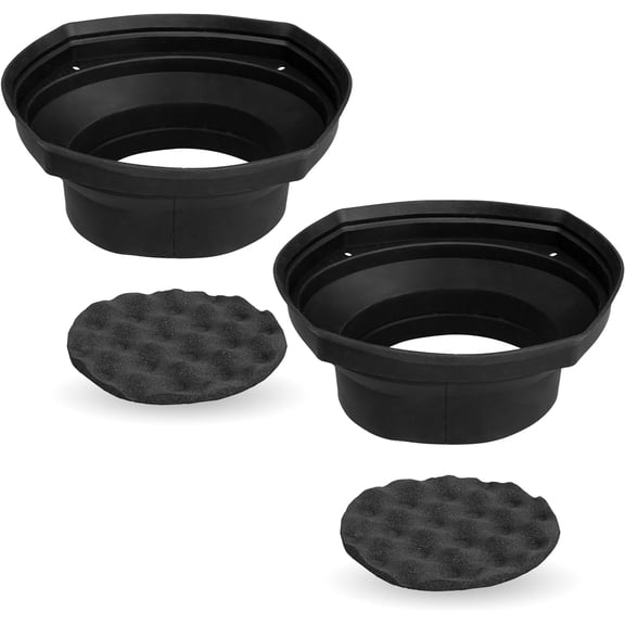 NVX XBAF69 2 Piece Universal 6x9” Silicone Rubber Speaker Baffles with Self Adhesive Foam Base Pad