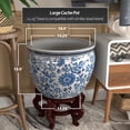 thumbnail image 4 of Red Lantern Large 18" Porcelain Fishbowl Blue & White Floral Porcelain Fishbowl Planter, 4 of 6